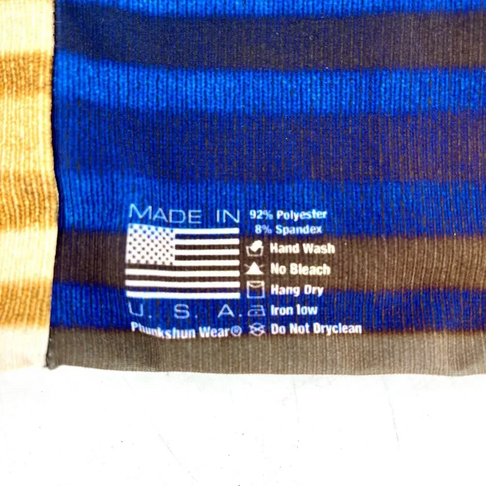 Phunkshun Double Layer gaiter in blue orange stripe - Picture 4 of 4